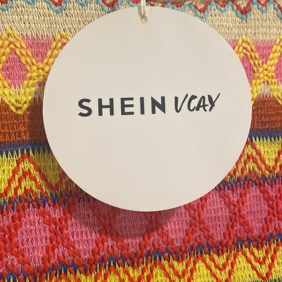 Shien Vcay swim suit cover up skirt with fringe bottom. Size M. - Picture 3 of 6